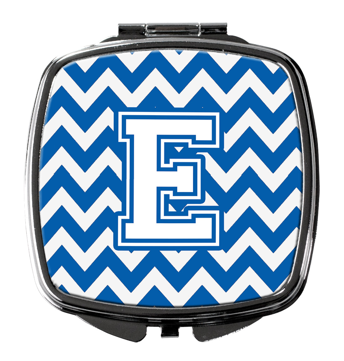 Letter E Chevron Blue and White Compact Mirror CJ1045-ESCM  the-store.com.