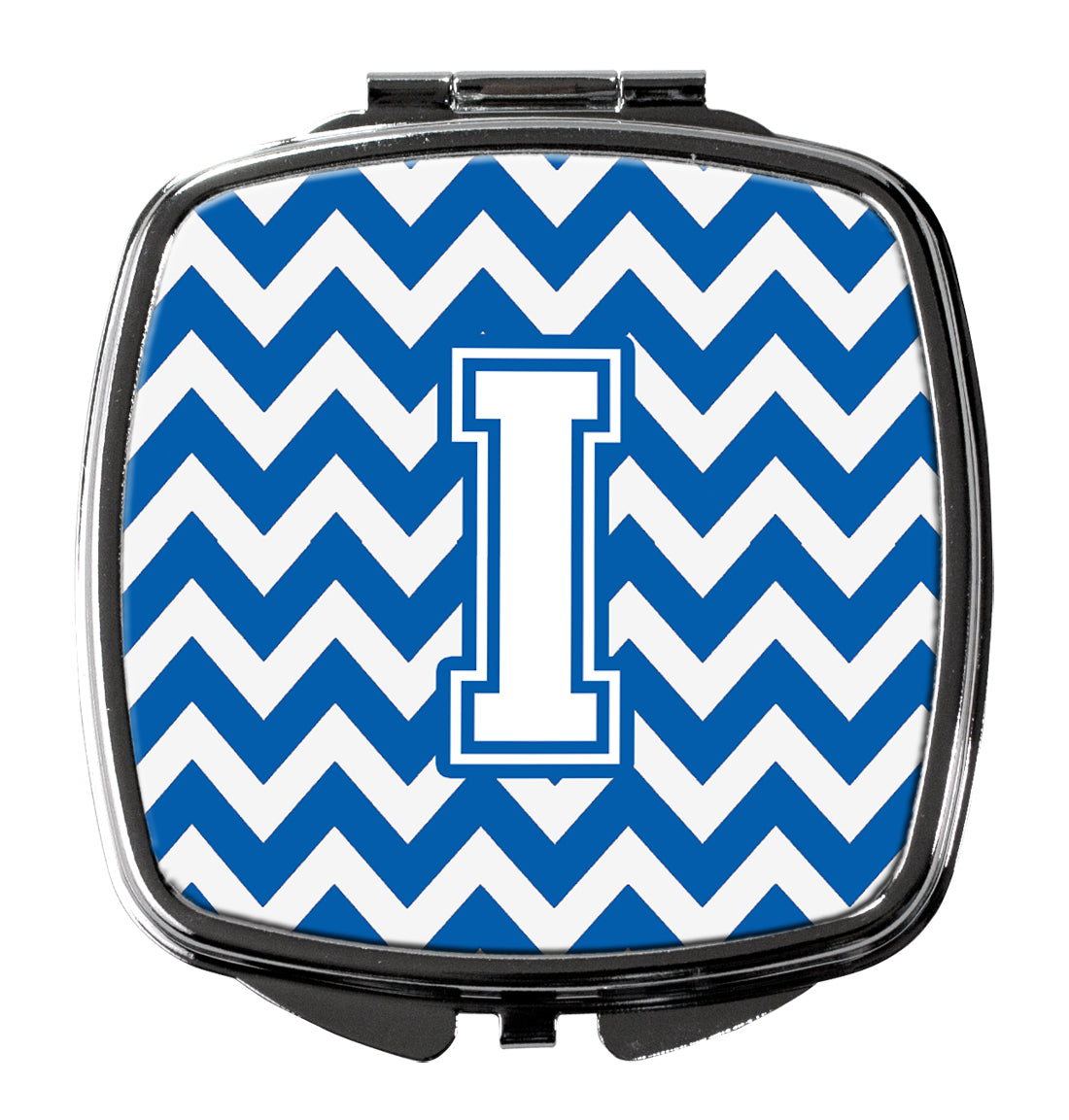 Letter I Chevron Blue and White Compact Mirror CJ1045-ISCM  the-store.com.