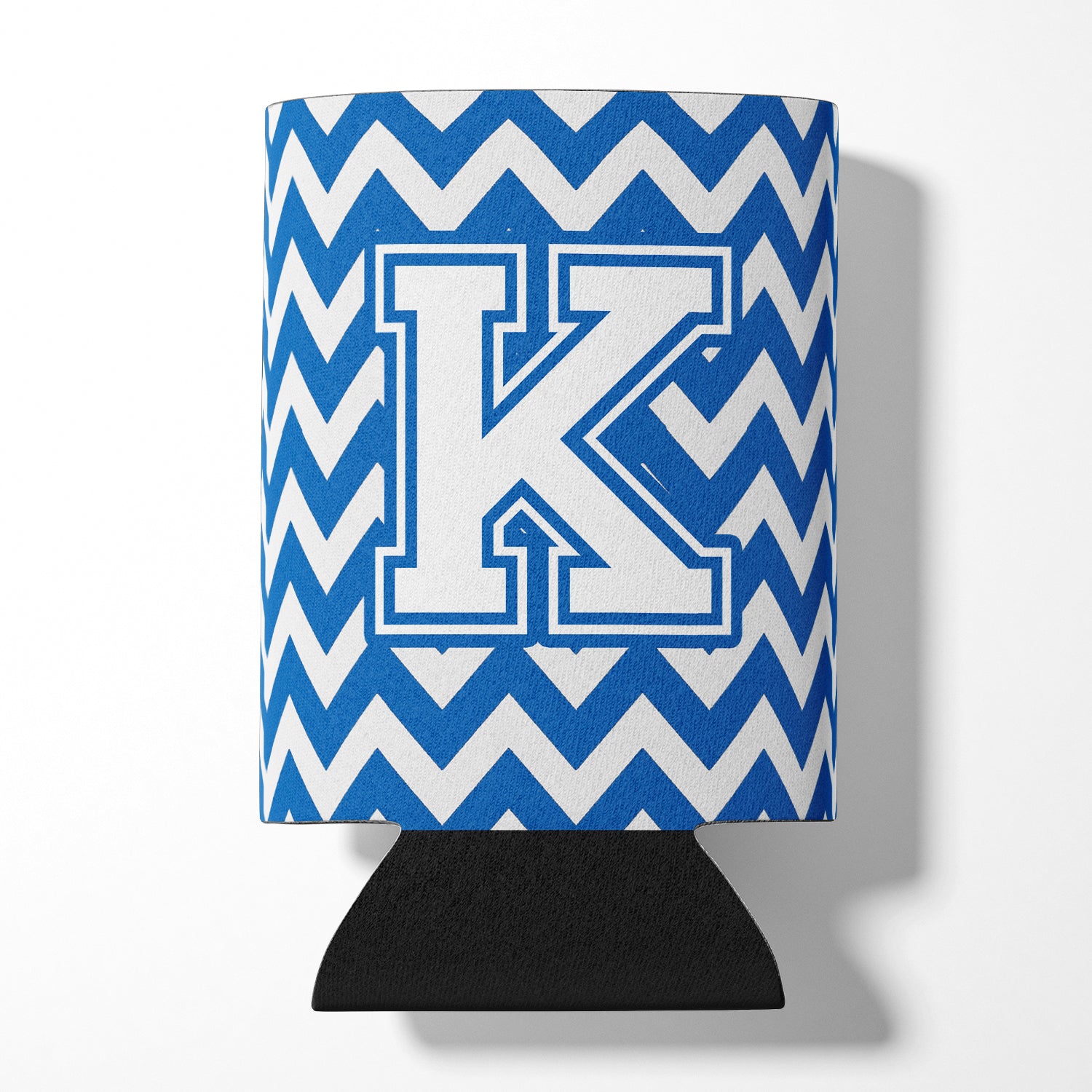 Letter K Chevron Blue and White Can or Bottle Hugger CJ1045-KCC.