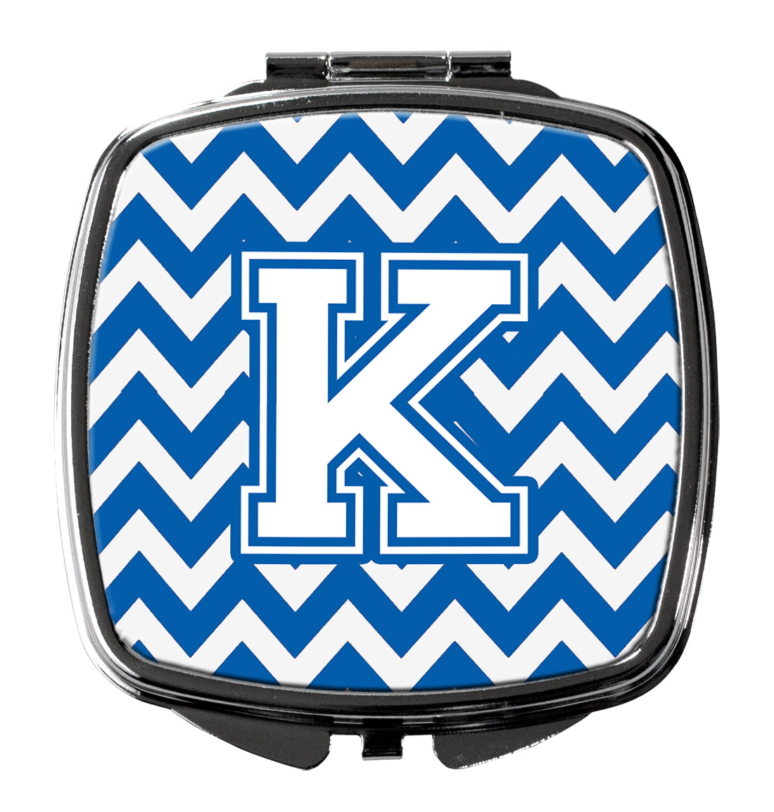 Letter K Chevron Blue and White Compact Mirror CJ1045-KSCM  the-store.com.