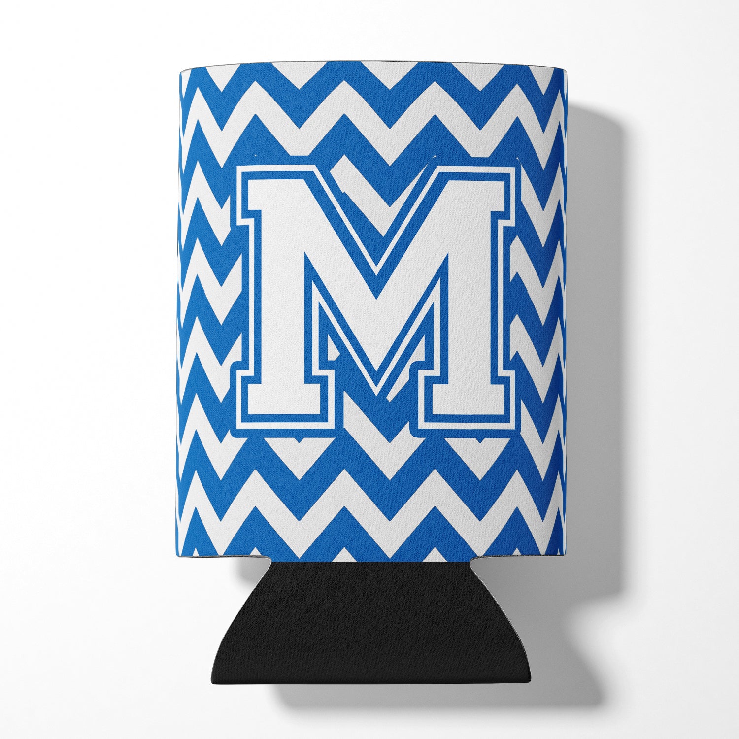 Letter M Chevron Blue and White Can or Bottle Hugger CJ1045-MCC.