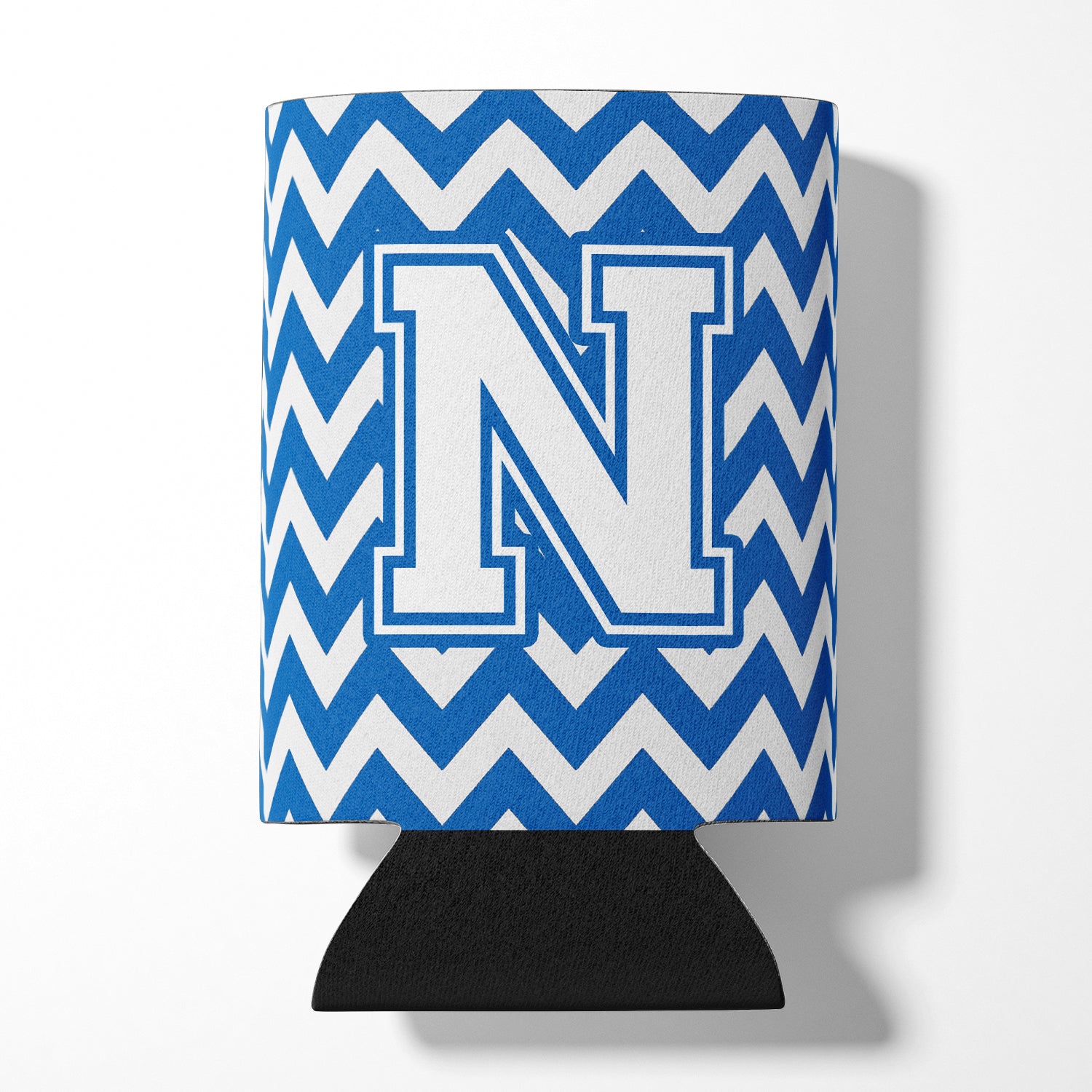 Letter N Chevron Blue and White Can or Bottle Hugger CJ1045-NCC.