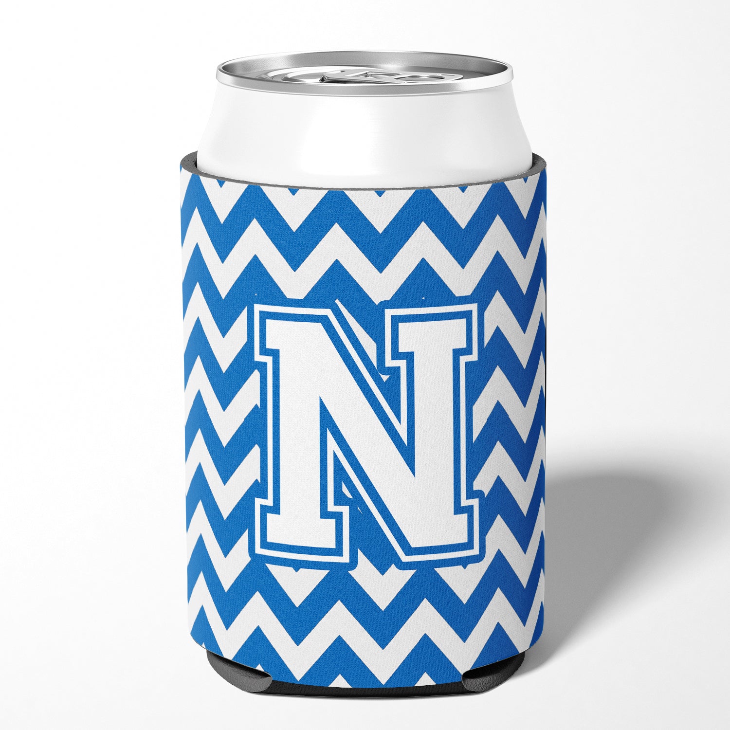 Letter N Chevron Blue and White Can or Bottle Hugger CJ1045-NCC.