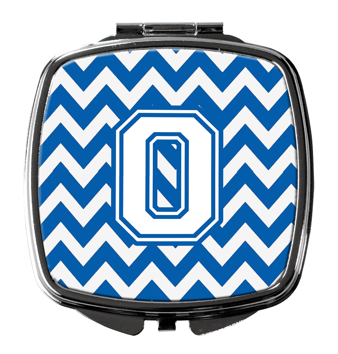 Letter O Chevron Blue and White Compact Mirror CJ1045-OSCM  the-store.com.