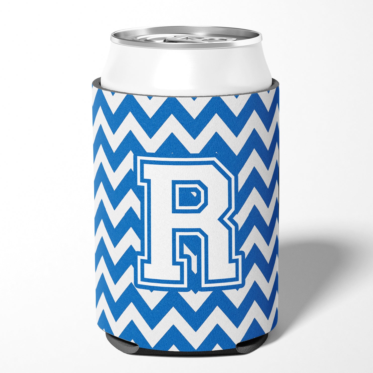 Letter R Chevron Blue and White Can or Bottle Hugger CJ1045-RCC.