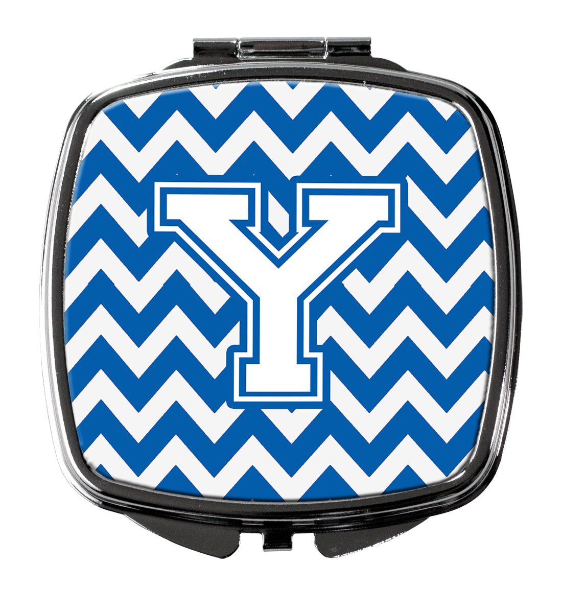 Letter Y Chevron Blue and White Compact Mirror CJ1045-YSCM  the-store.com.