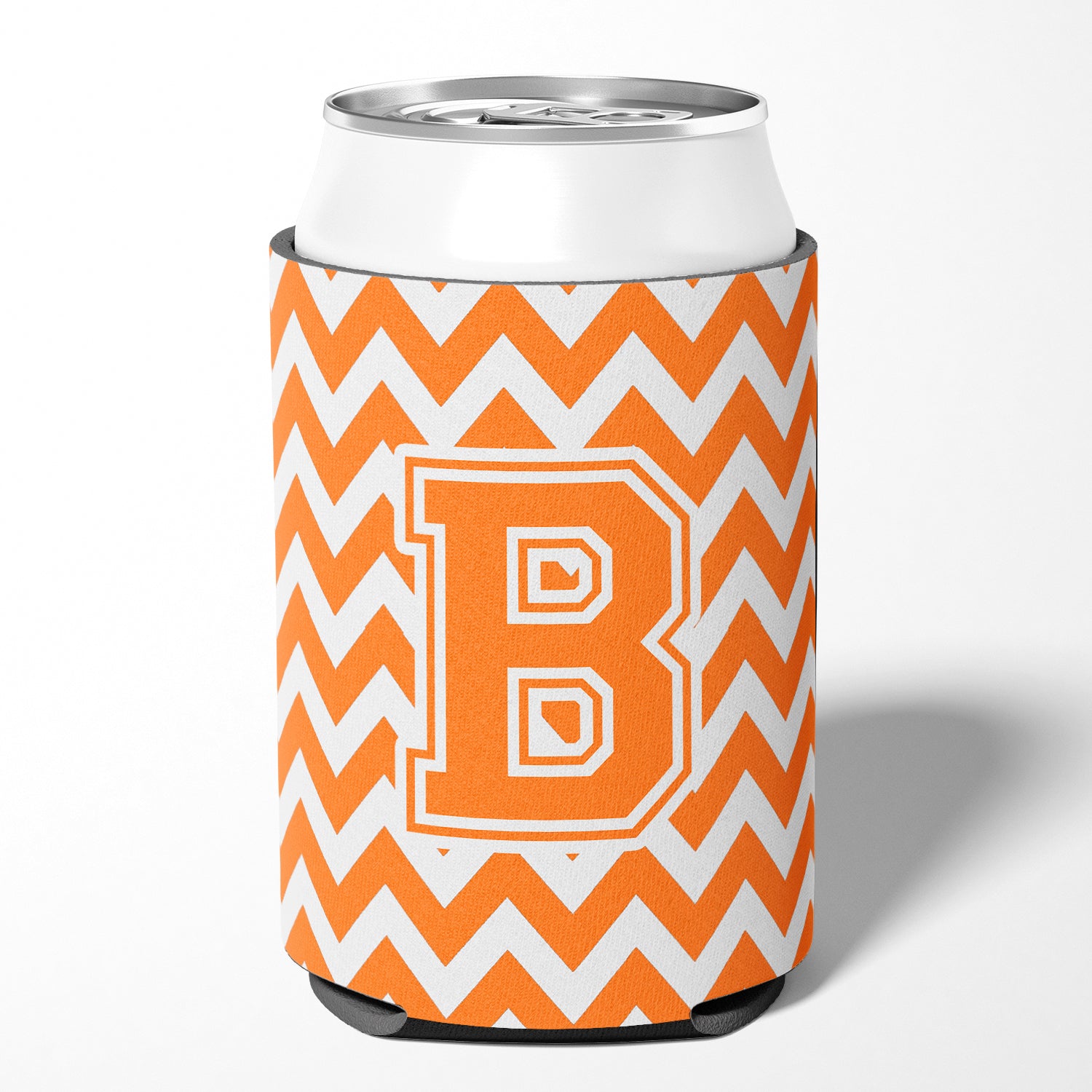 Letter B Chevron Orange and White Can or Bottle Hugger CJ1046-BCC.