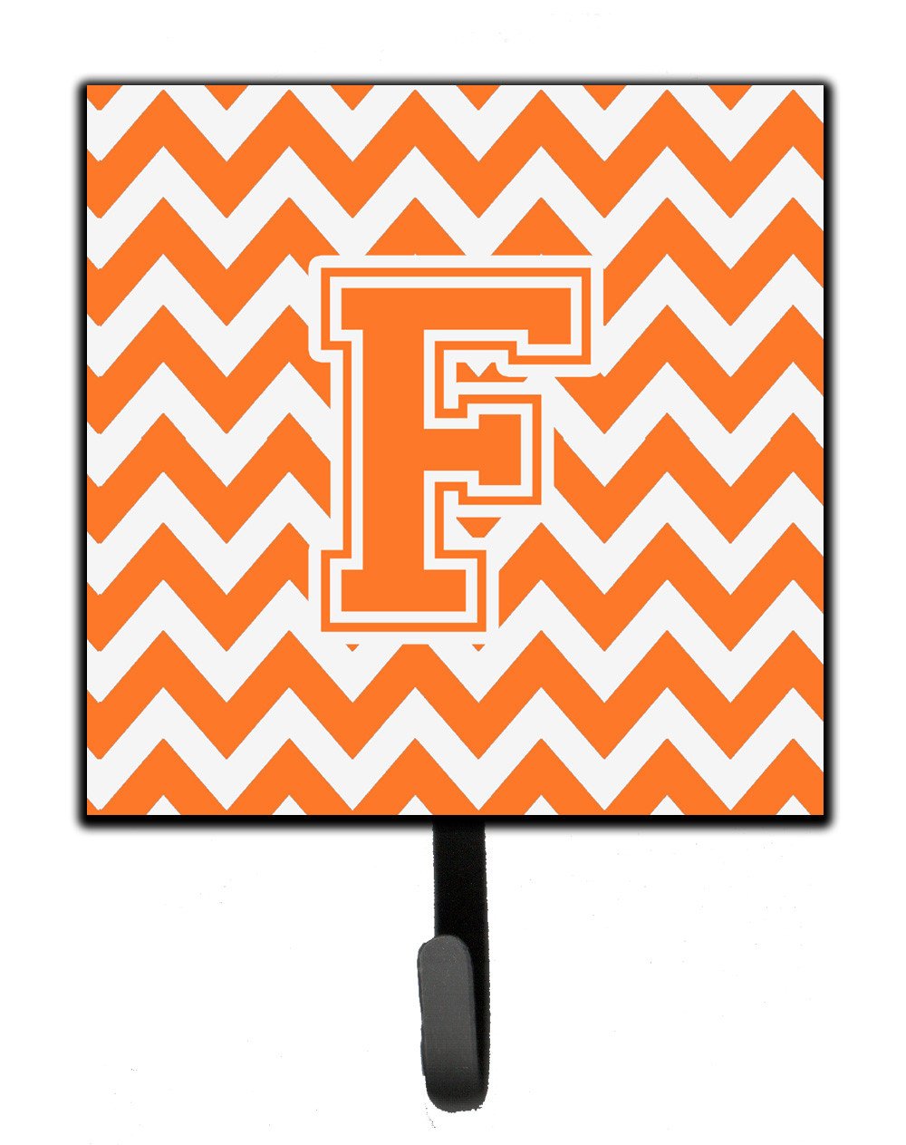 Letter F Chevron Orange and White Leash or Key Holder CJ1046-FSH4 by Caroline&#39;s Treasures