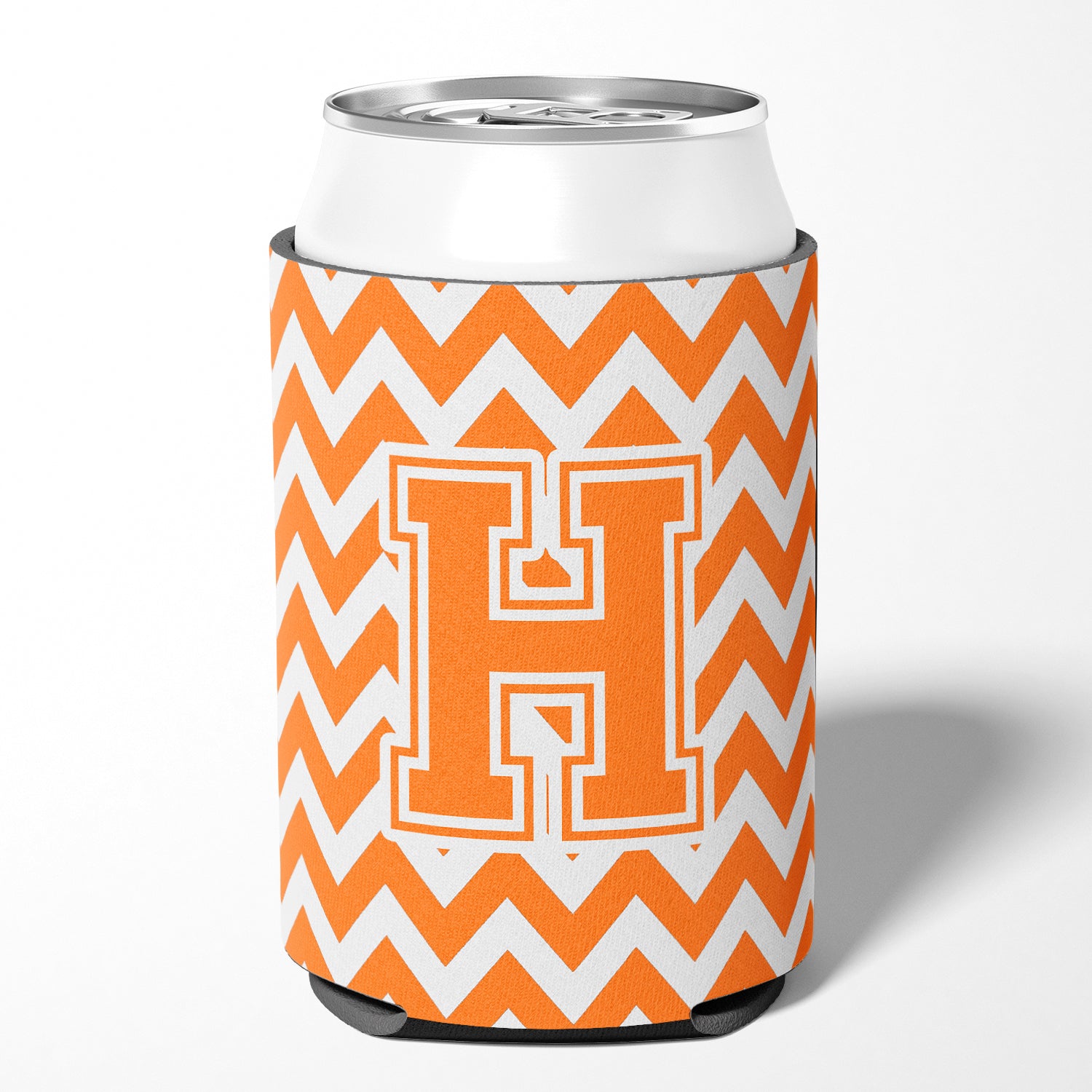 Letter H Chevron Orange and White Can or Bottle Hugger CJ1046-HCC.