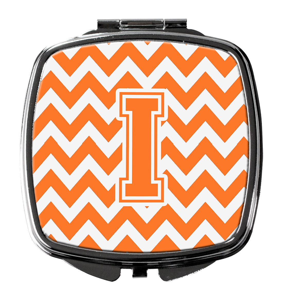 Letter I Chevron Orange and White Compact Mirror CJ1046-ISCM  the-store.com.