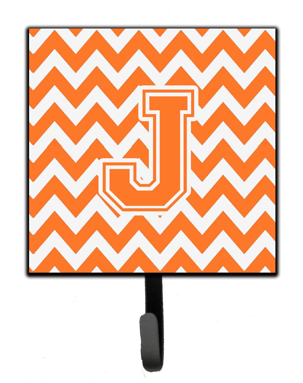 Letter J Chevron Orange and White Leash or Key Holder CJ1046-JSH4 by Caroline's Treasures