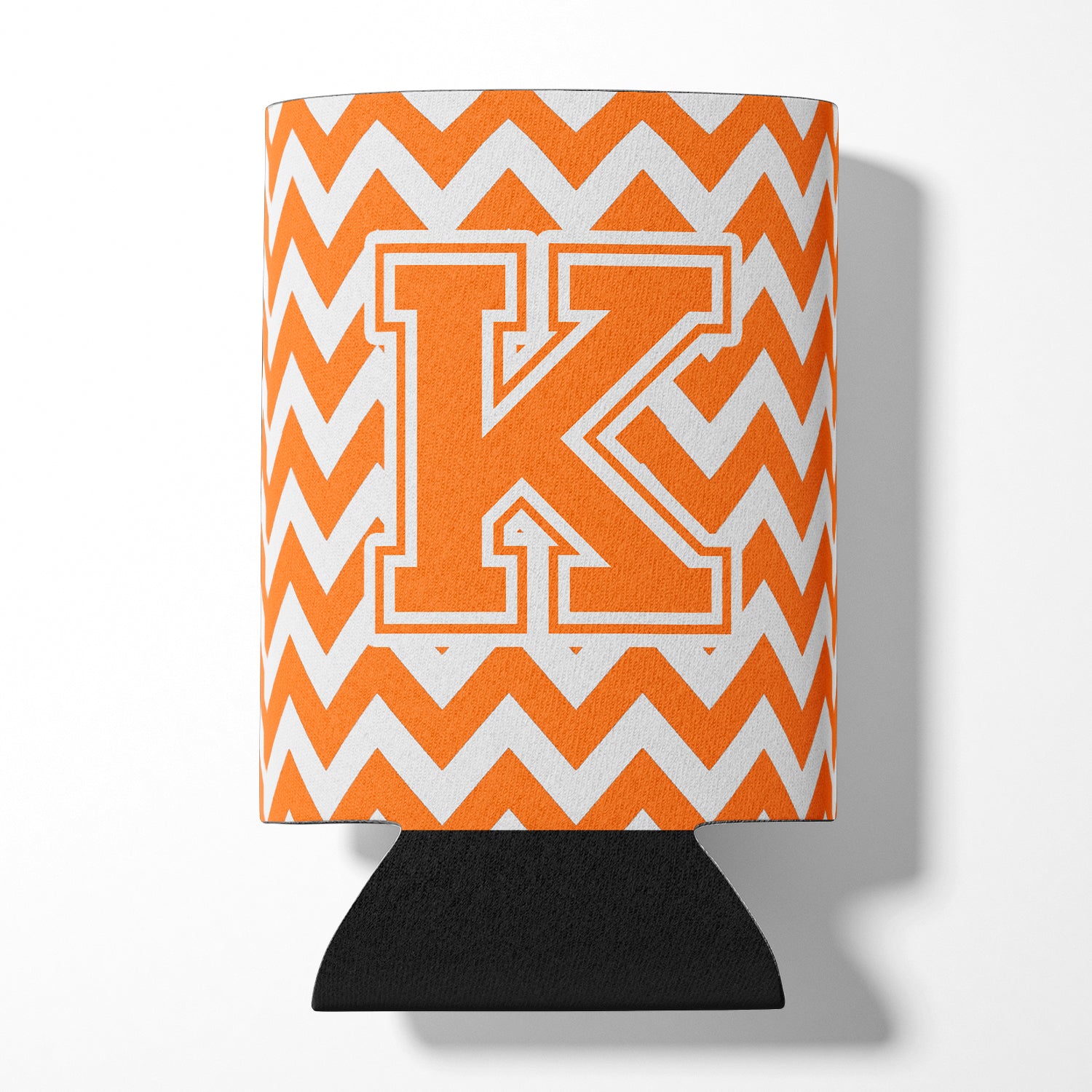 Letter K Chevron Orange and White Can or Bottle Hugger CJ1046-KCC.