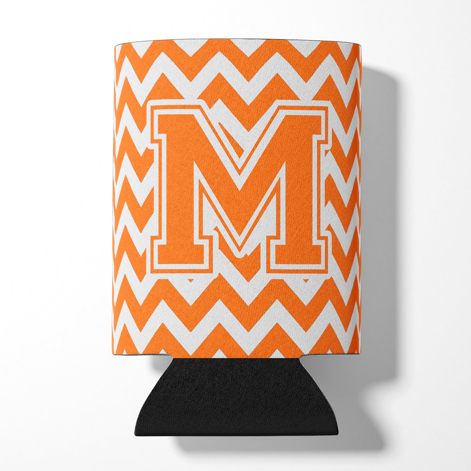 Letter M Chevron Orange and White Can or Bottle Hugger CJ1046-MCC.