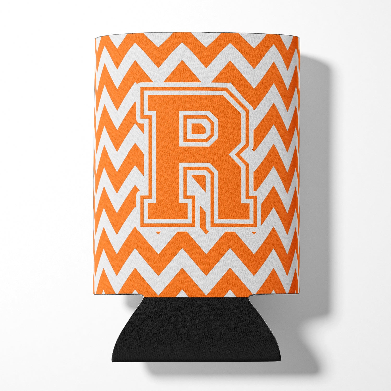 Letter R Chevron Orange and White Can or Bottle Hugger CJ1046-RCC.