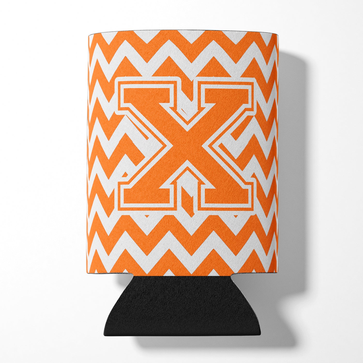 Letter X Chevron Orange and White Can or Bottle Hugger CJ1046-XCC.