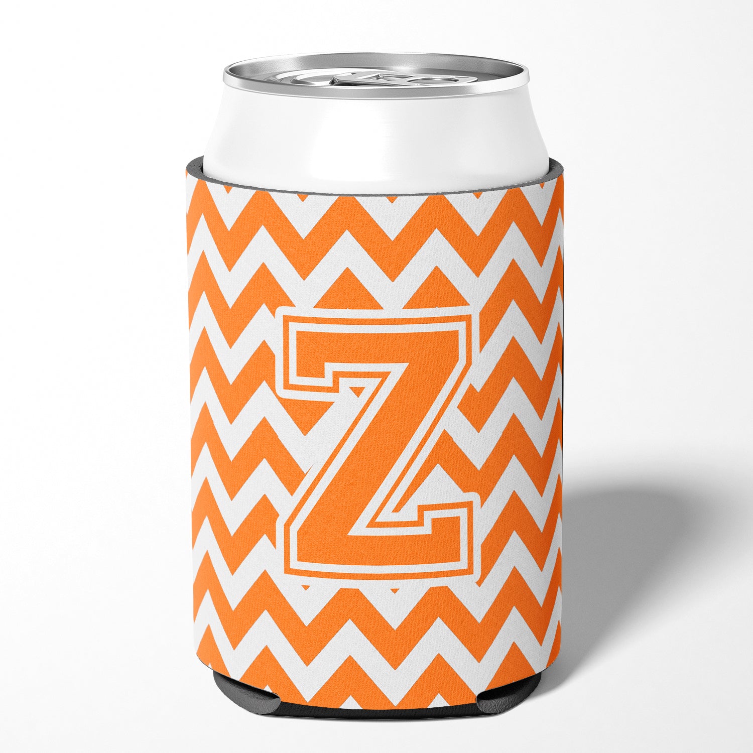 Letter Z Chevron Orange and White Can or Bottle Hugger CJ1046-ZCC.