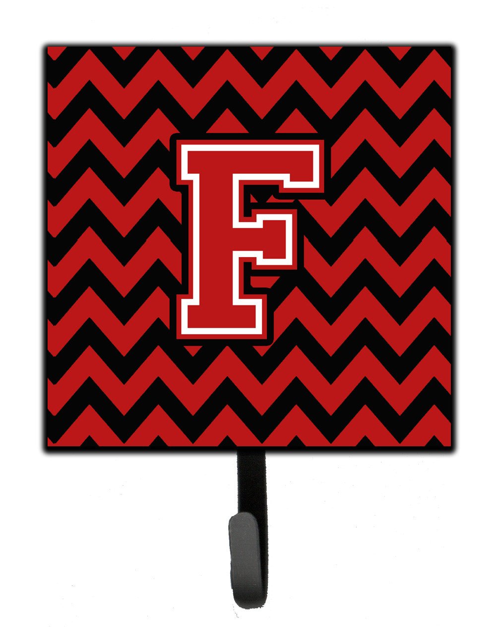 Letter F Chevron Black and Red   Leash or Key Holder CJ1047-FSH4 by Caroline&#39;s Treasures