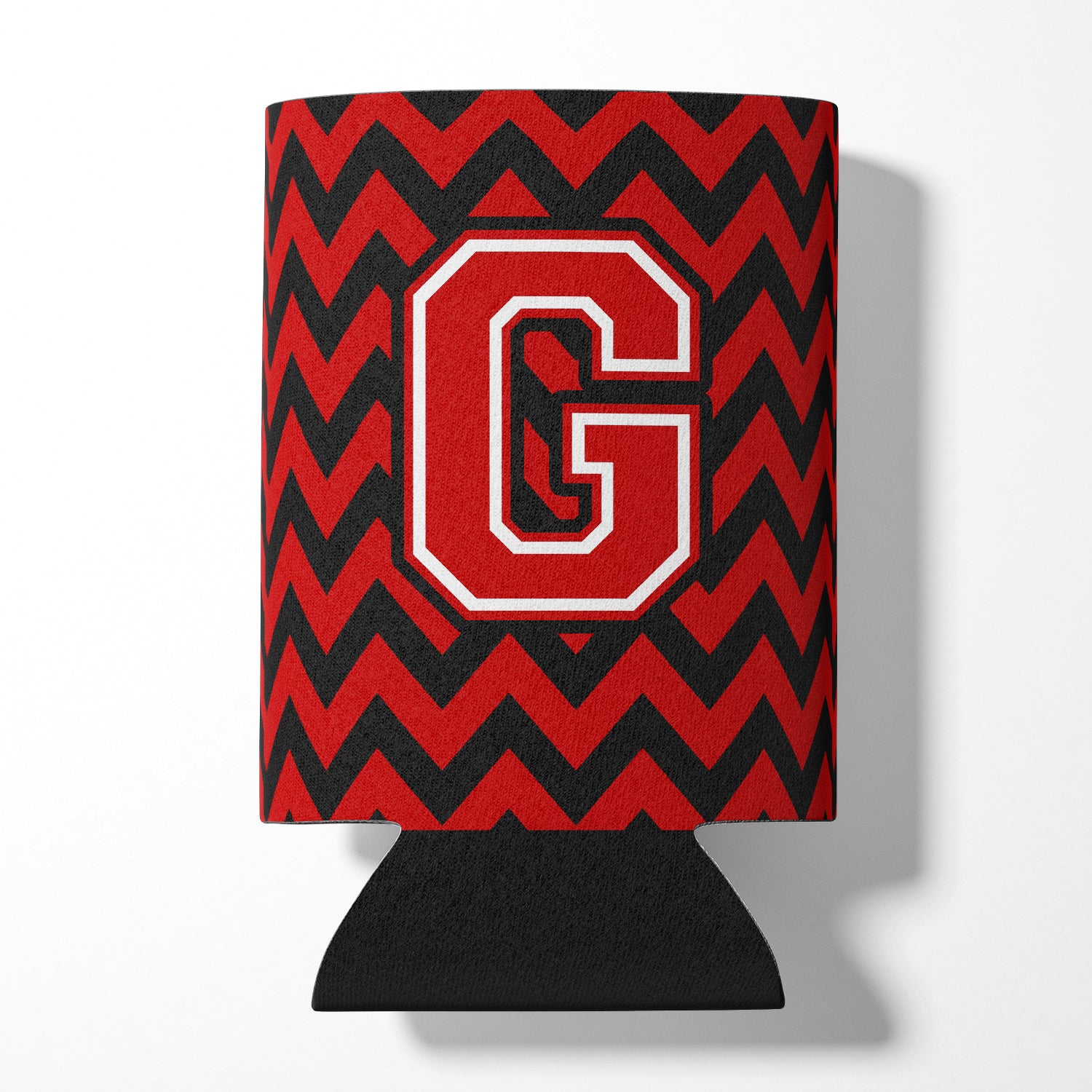 Letter G Chevron Black and Red   Can or Bottle Hugger CJ1047-GCC.