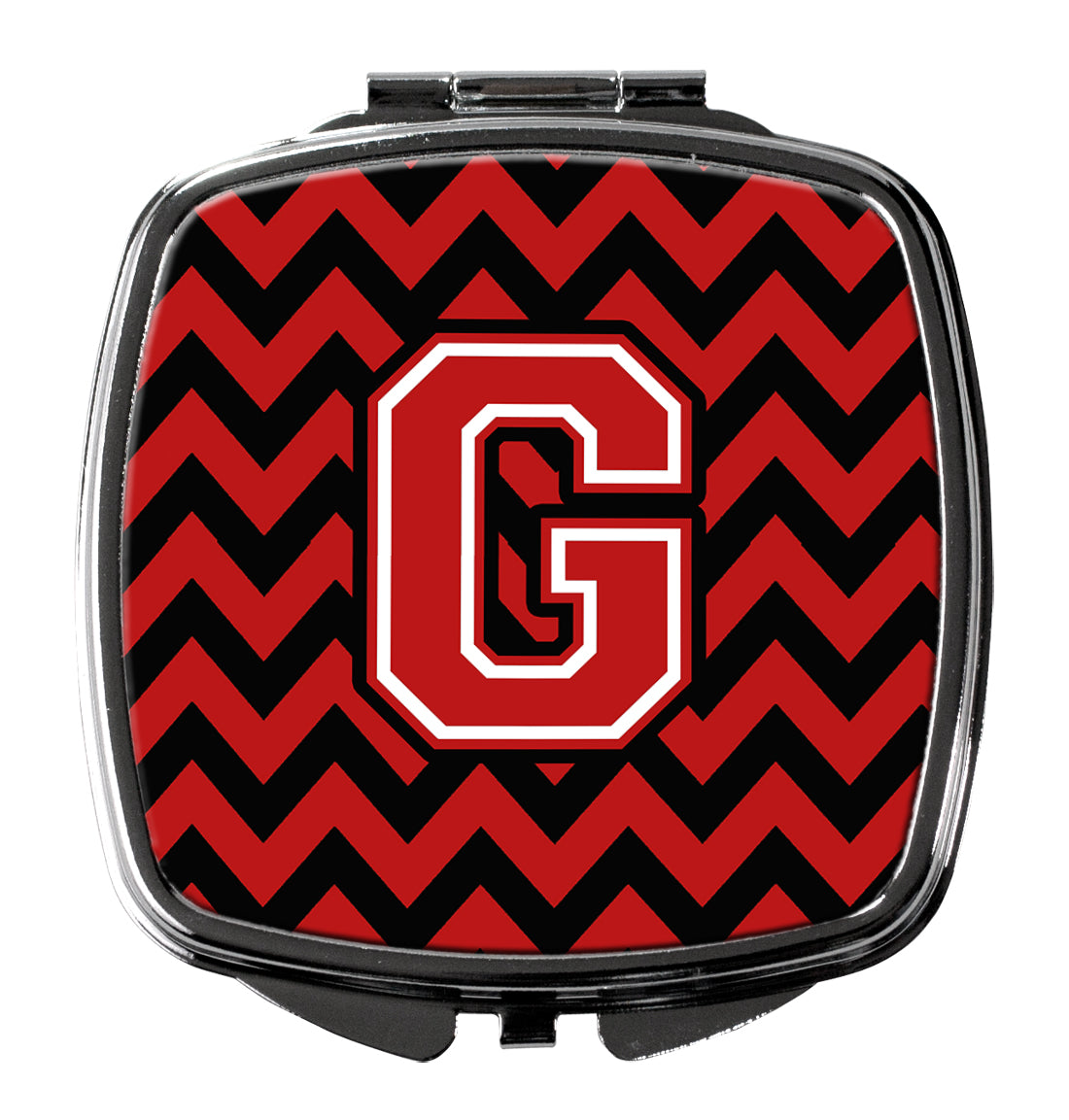 Letter G Chevron Black and Red   Compact Mirror CJ1047-GSCM  the-store.com.