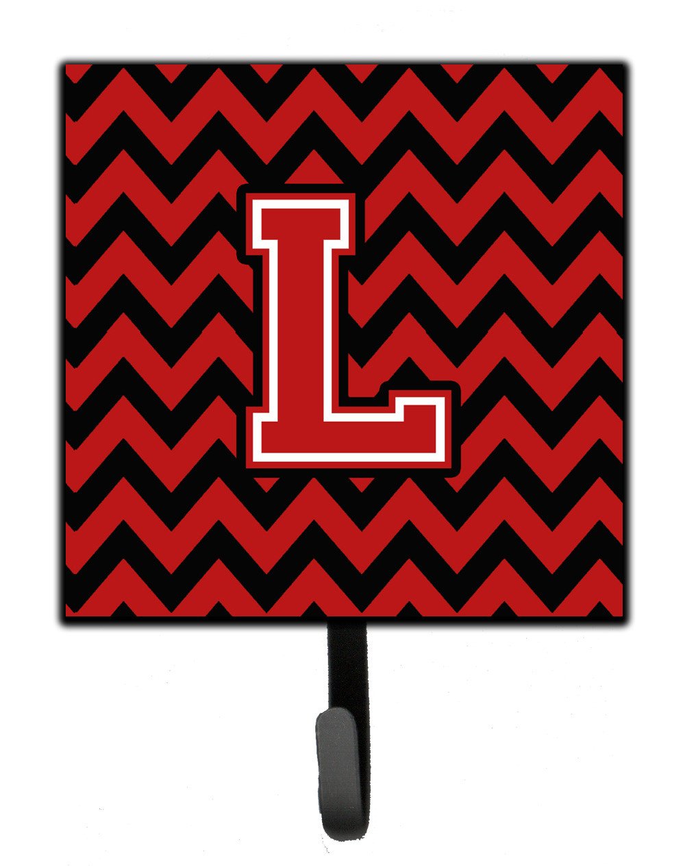 Letter L Chevron Black and Red   Leash or Key Holder CJ1047-LSH4 by Caroline&#39;s Treasures