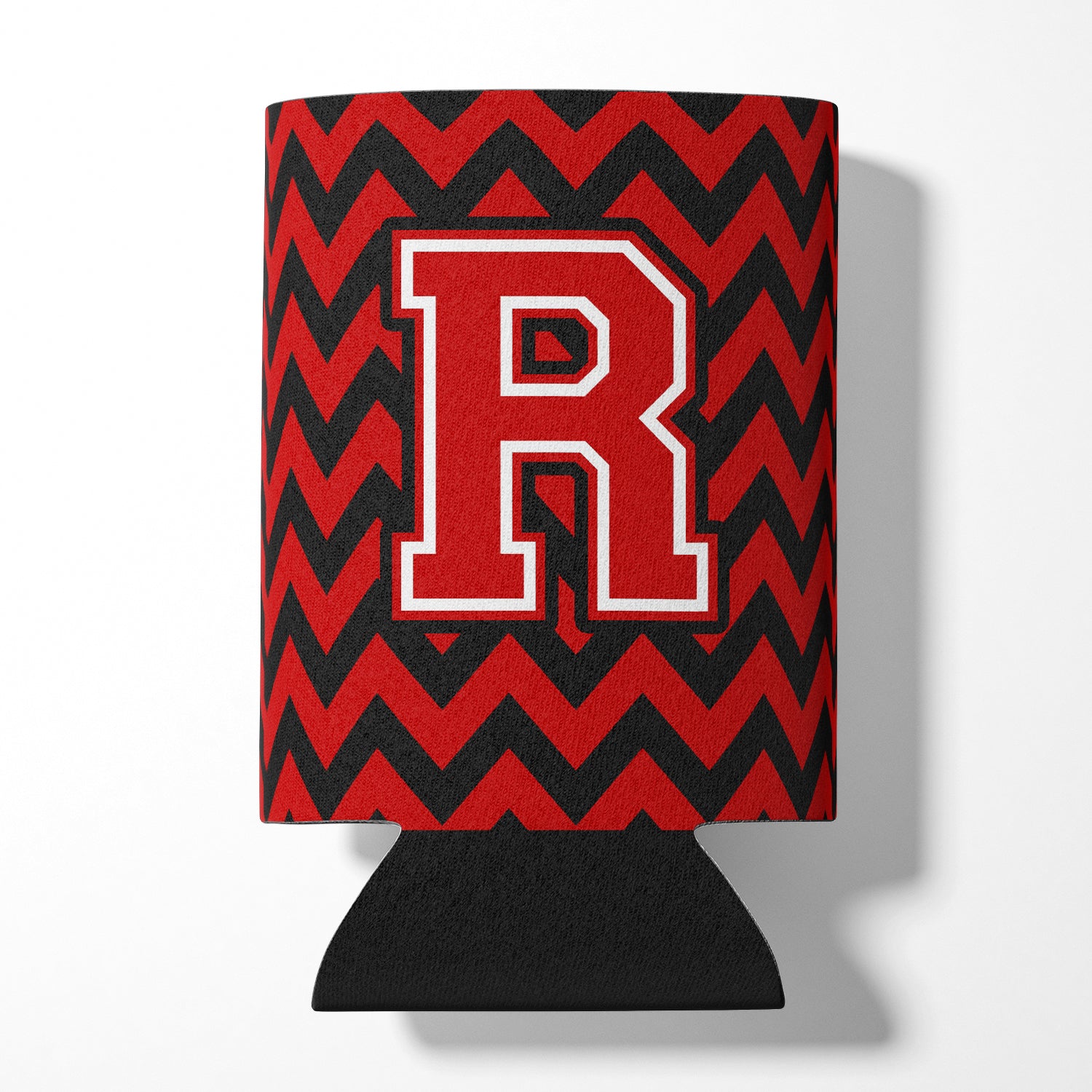 Letter R Chevron Black and Red   Can or Bottle Hugger CJ1047-RCC.