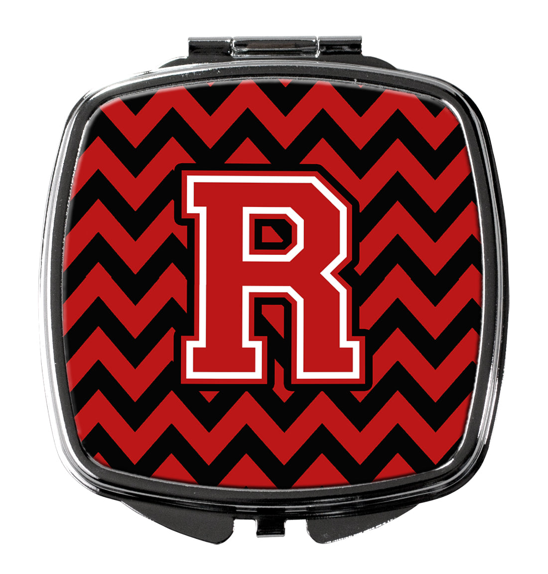 Letter R Chevron Black and Red   Compact Mirror CJ1047-RSCM  the-store.com.