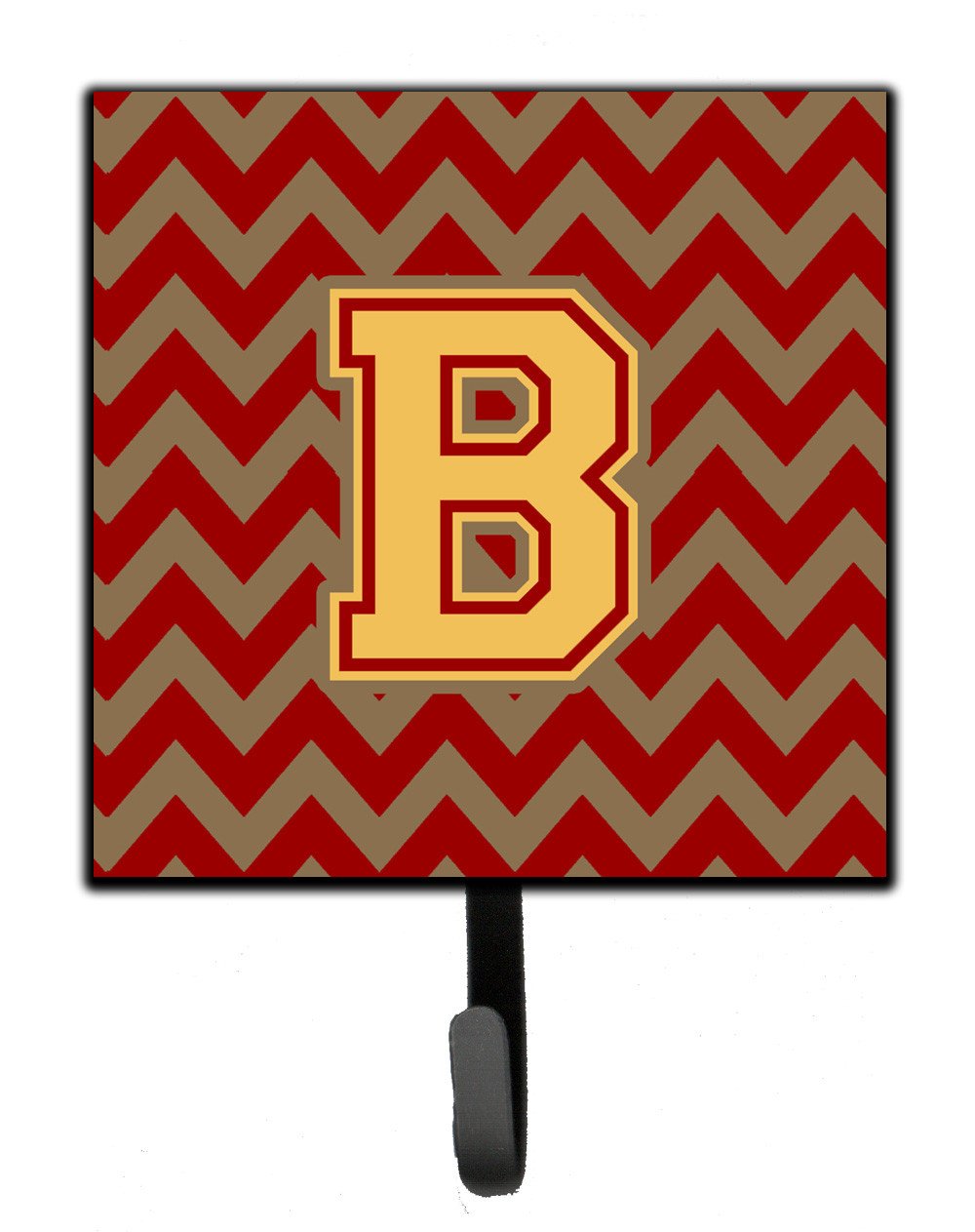 Letter B Chevron Garnet and Gold  Leash or Key Holder CJ1048-BSH4 by Caroline's Treasures