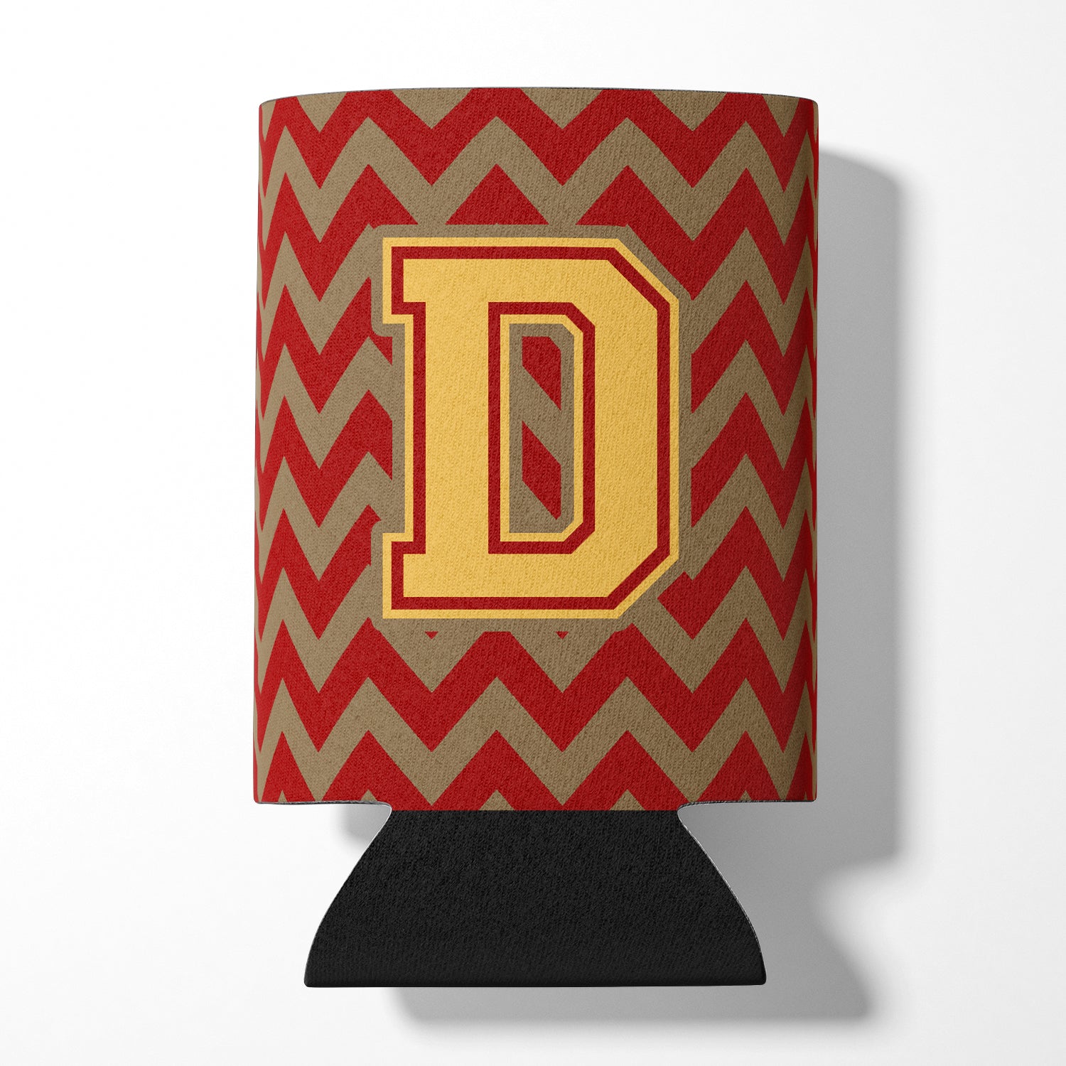 Letter D Chevron Garnet and Gold  Can or Bottle Hugger CJ1048-DCC.