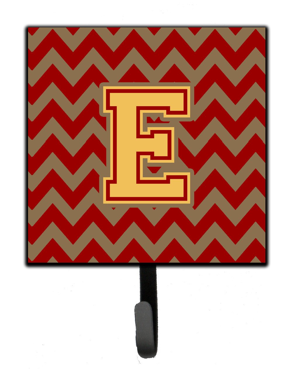 Letter E Chevron Garnet and Gold  Leash or Key Holder CJ1048-ESH4 by Caroline&#39;s Treasures