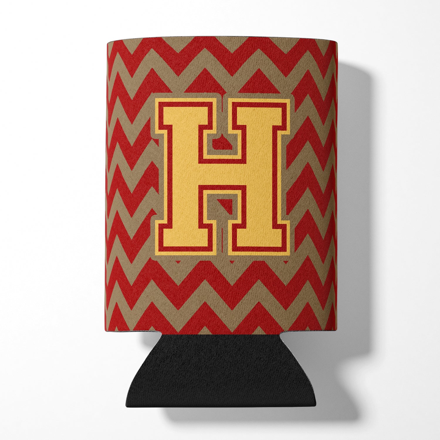 Letter H Chevron Garnet and Gold  Can or Bottle Hugger CJ1048-HCC.