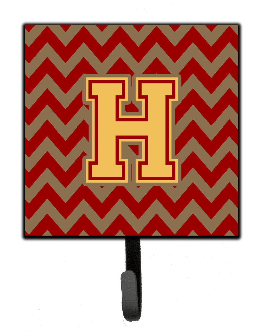 Letter H Chevron Garnet and Gold  Leash or Key Holder CJ1048-HSH4 by Caroline's Treasures