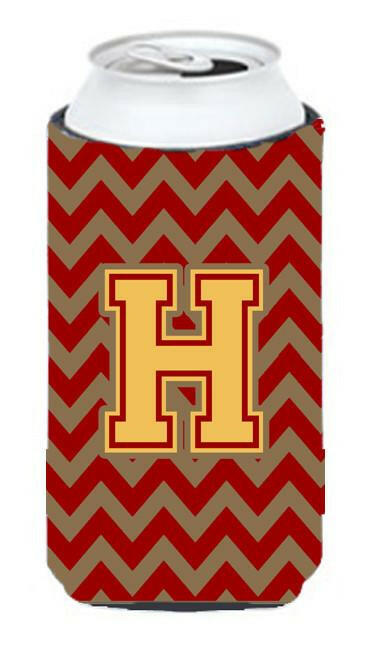 Letter H Chevron Garnet and Gold  Tall Boy Beverage Insulator Hugger CJ1048-HTBC by Caroline's Treasures