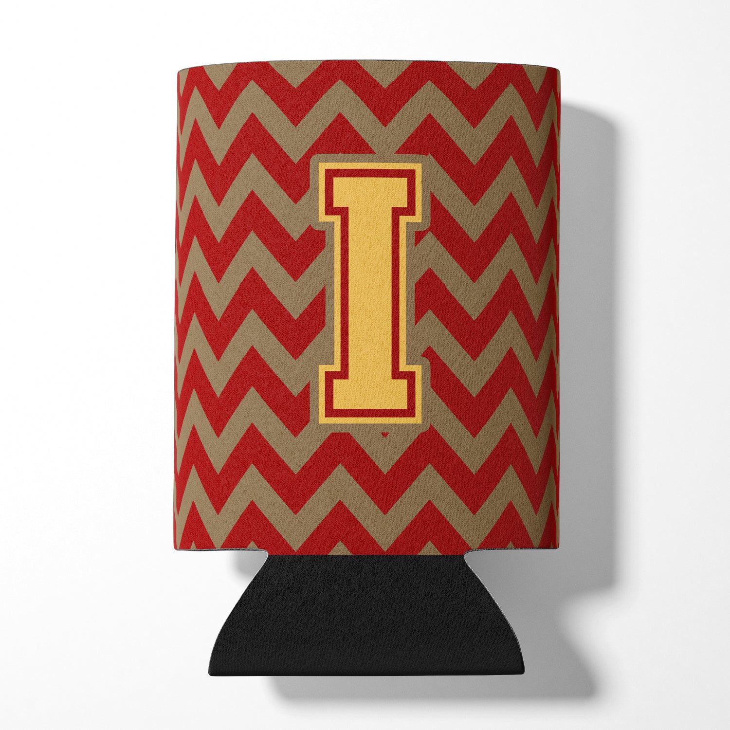 Letter I Chevron Garnet and Gold  Can or Bottle Hugger CJ1048-ICC.