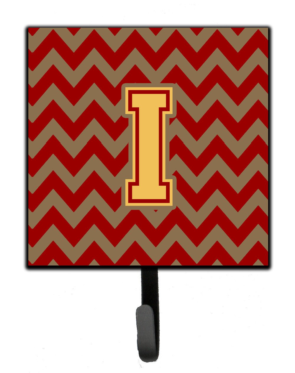 Letter I Chevron Garnet and Gold  Leash or Key Holder CJ1048-ISH4 by Caroline&#39;s Treasures