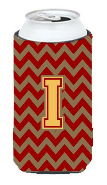 Letter I Chevron Garnet and Gold  Tall Boy Beverage Insulator Hugger CJ1048-ITBC by Caroline's Treasures