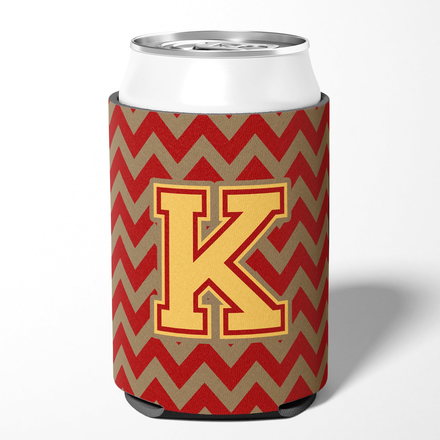 Letter K Chevron Garnet and Gold  Can or Bottle Hugger CJ1048-KCC.