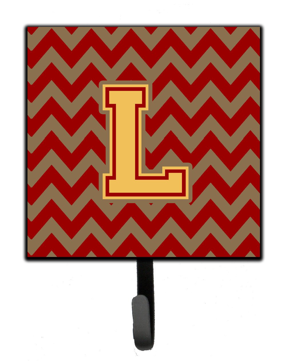 Letter L Chevron Garnet and Gold  Leash or Key Holder CJ1048-LSH4 by Caroline&#39;s Treasures