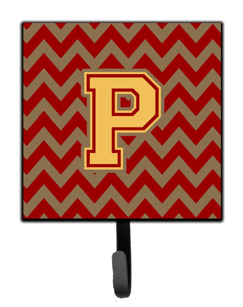 Letter P Chevron Garnet and Gold  Leash or Key Holder CJ1048-PSH4 by Caroline's Treasures