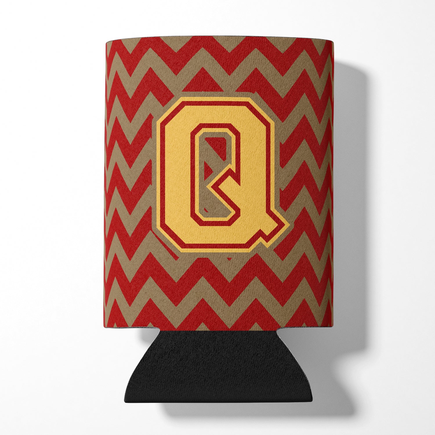 Letter Q Chevron Garnet and Gold  Can or Bottle Hugger CJ1048-QCC.