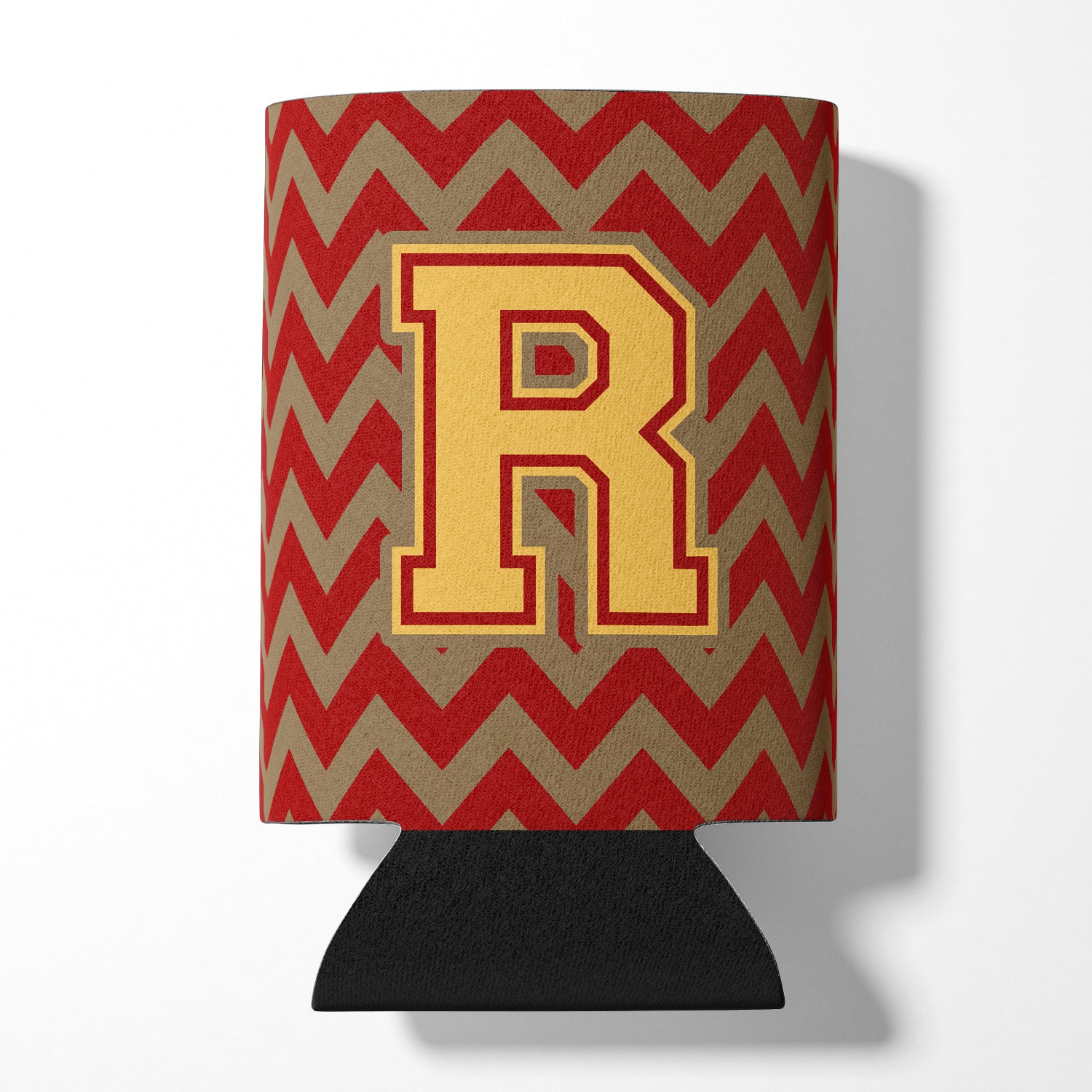 Letter R Chevron Garnet and Gold  Can or Bottle Hugger CJ1048-RCC.