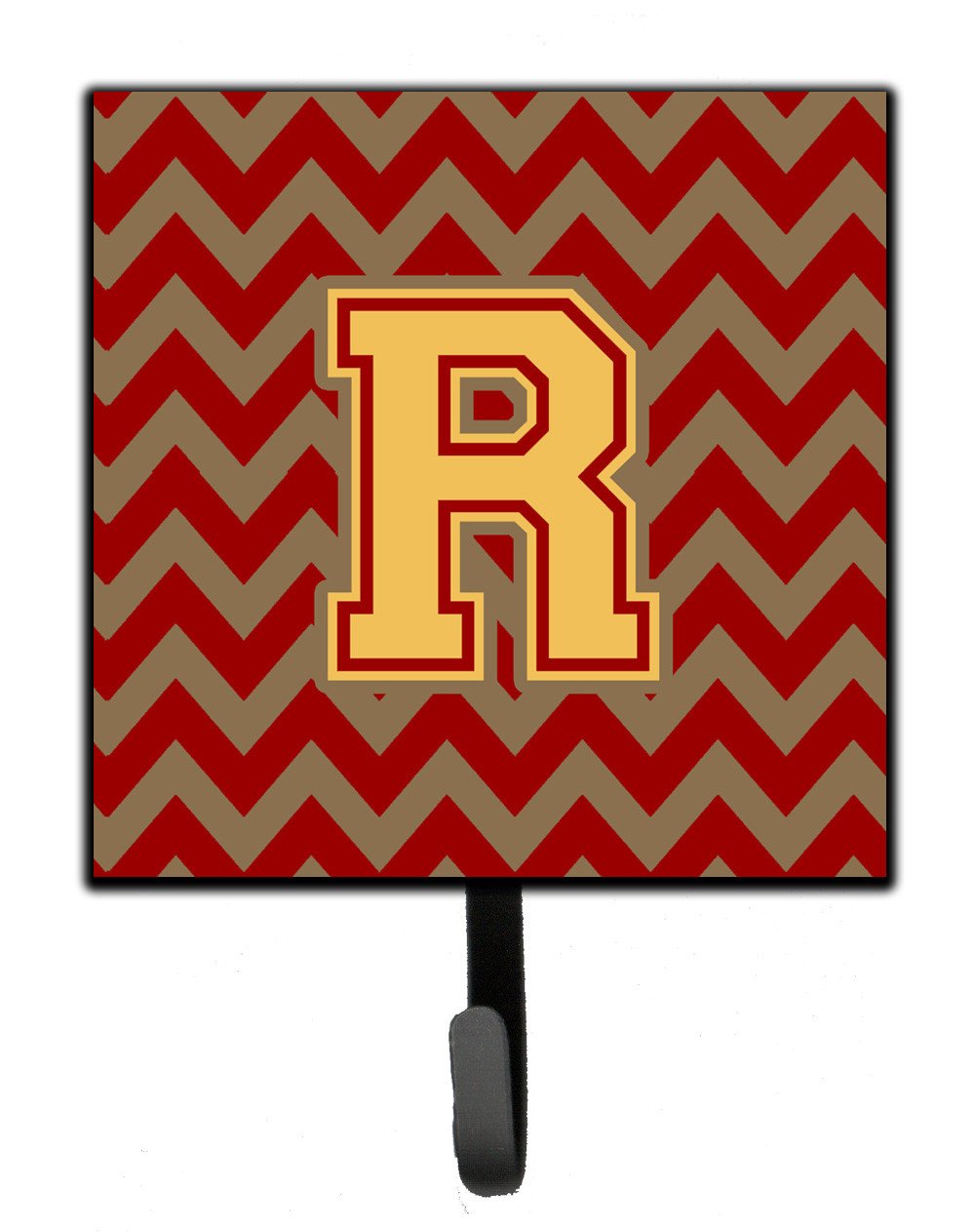 Letter R Chevron Garnet and Gold  Leash or Key Holder CJ1048-RSH4 by Caroline's Treasures