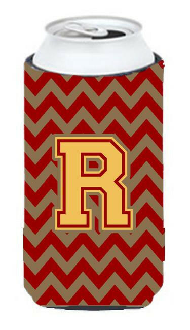 Letter R Chevron Garnet and Gold  Tall Boy Beverage Insulator Hugger CJ1048-RTBC by Caroline's Treasures