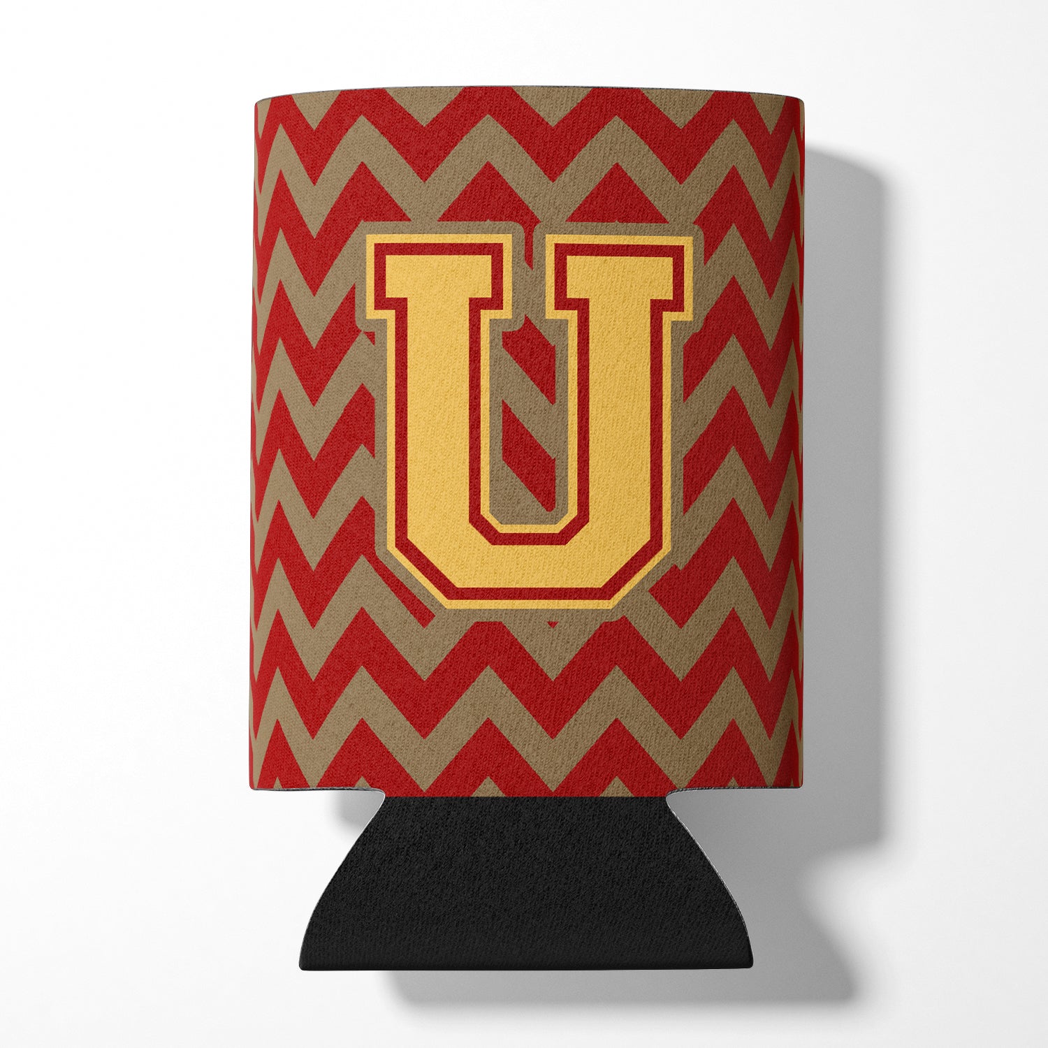 Letter U Chevron Garnet and Gold  Can or Bottle Hugger CJ1048-UCC.