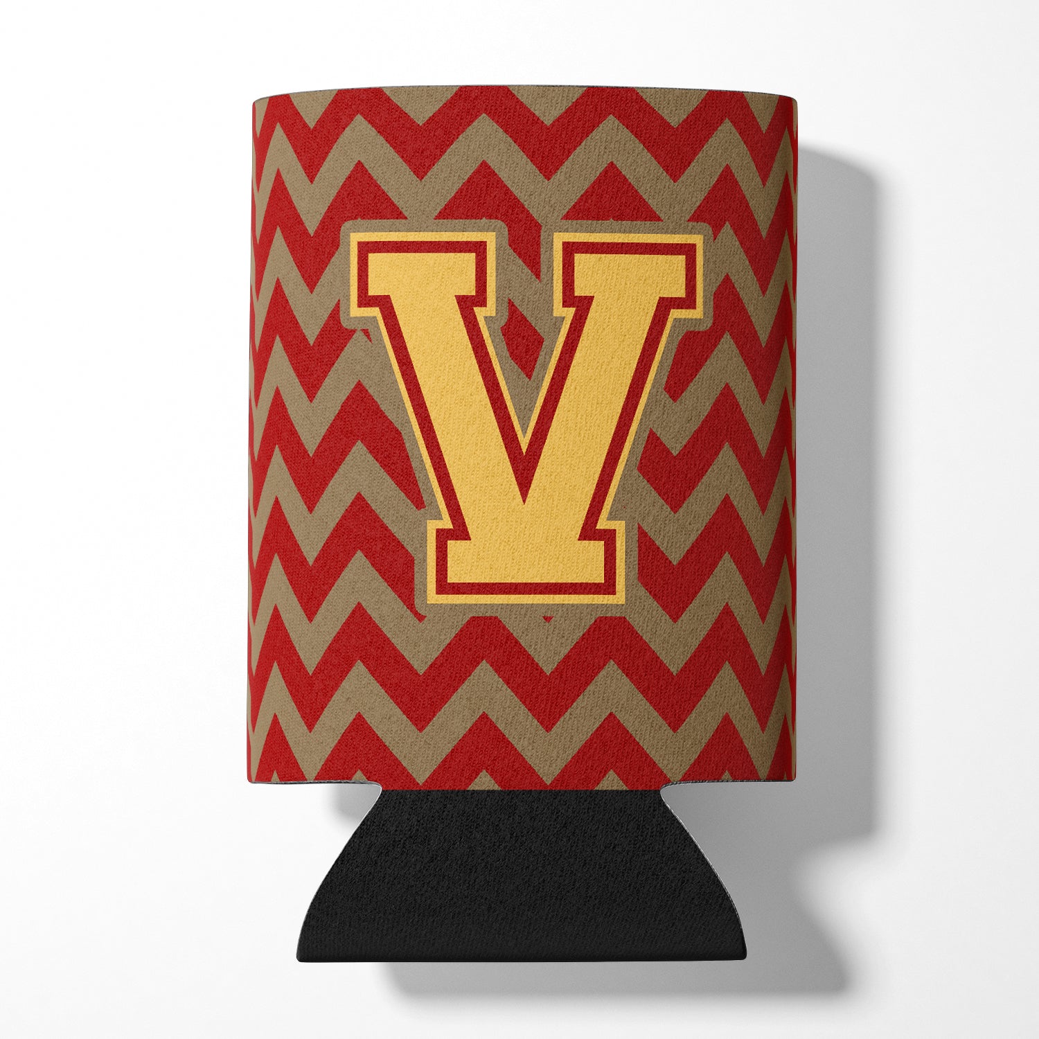 Letter V Chevron Garnet and Gold  Can or Bottle Hugger CJ1048-VCC.