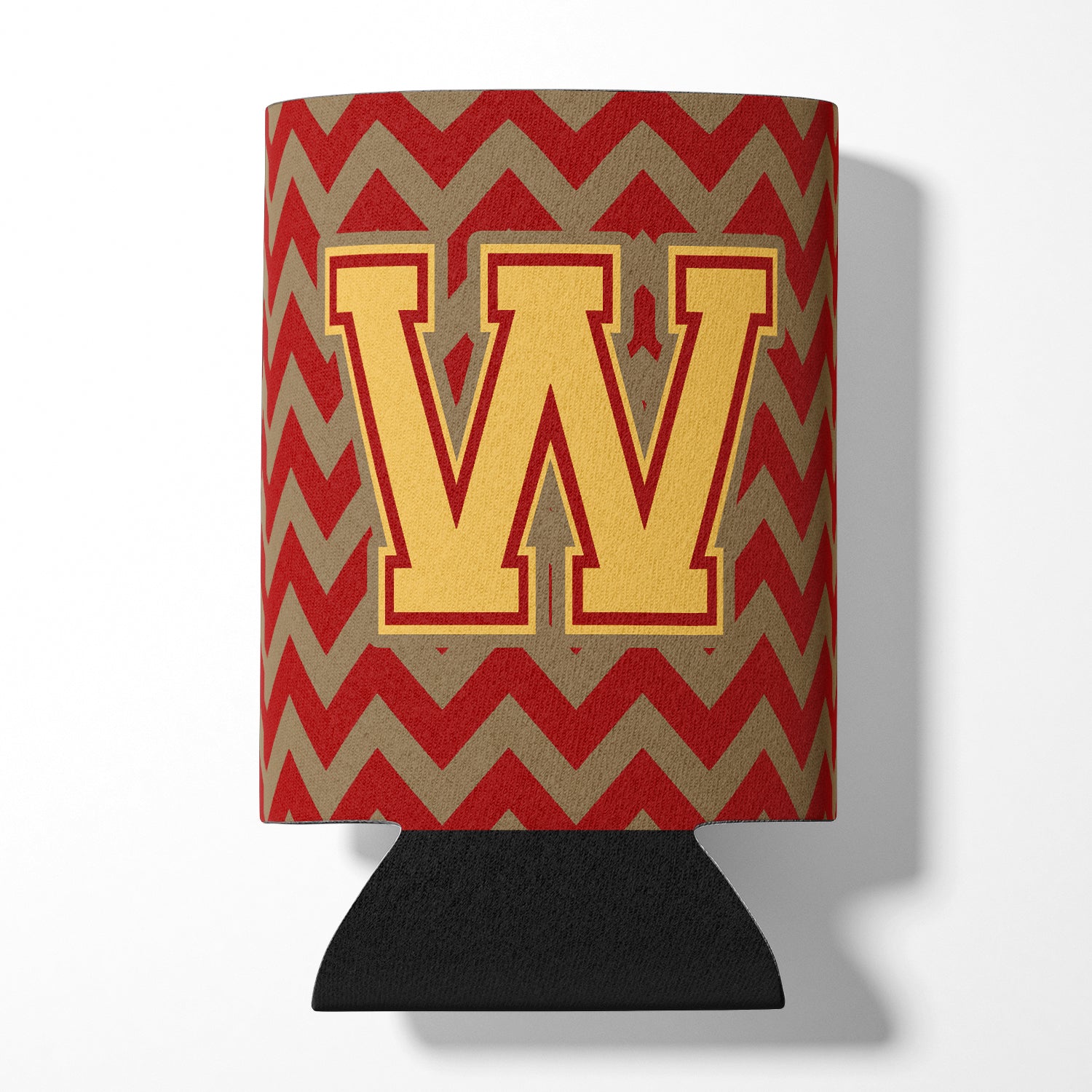 Letter W Chevron Garnet and Gold  Can or Bottle Hugger CJ1048-WCC.