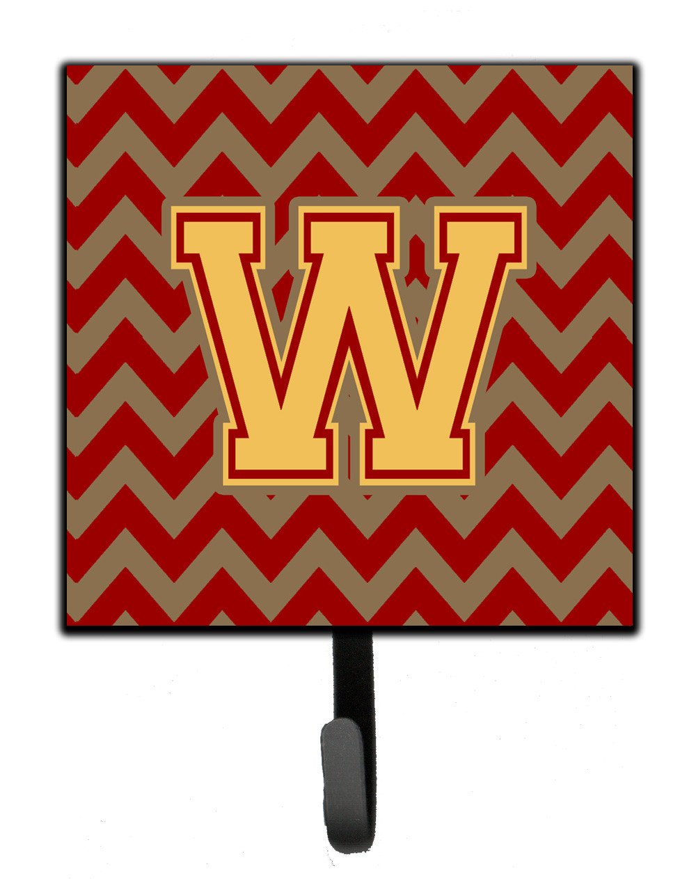 Letter W Chevron Garnet and Gold  Leash or Key Holder CJ1048-WSH4 by Caroline's Treasures