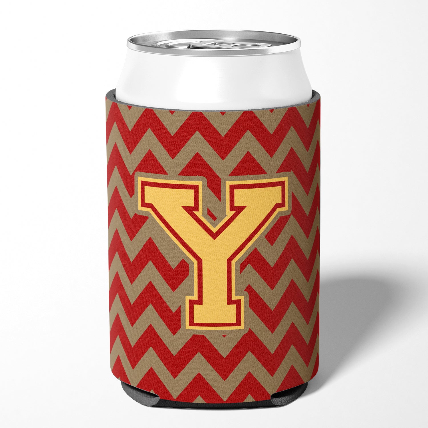 Letter Y Chevron Garnet and Gold  Can or Bottle Hugger CJ1048-YCC.