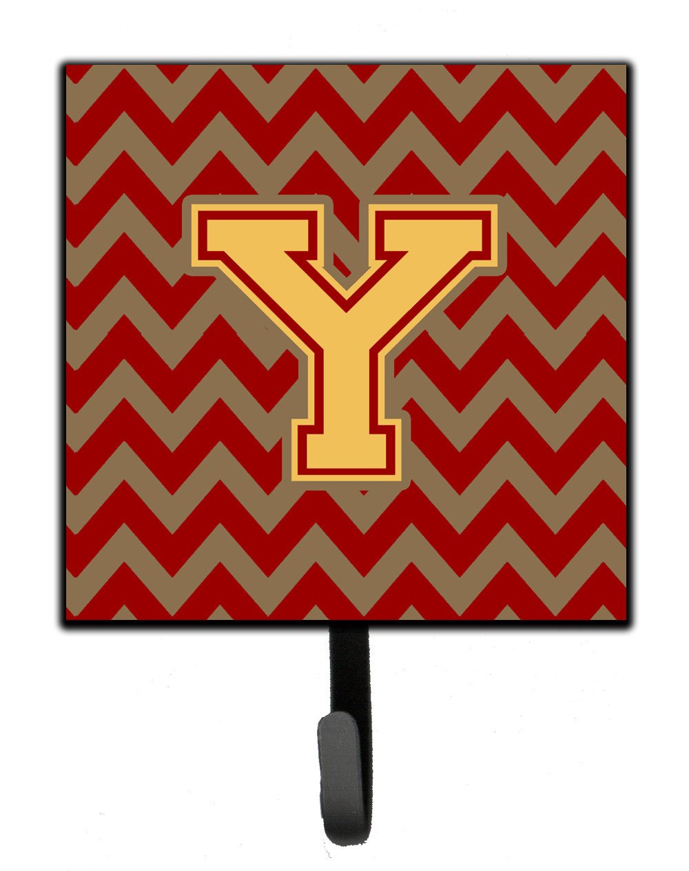 Letter Y Chevron Garnet and Gold  Leash or Key Holder CJ1048-YSH4 by Caroline's Treasures