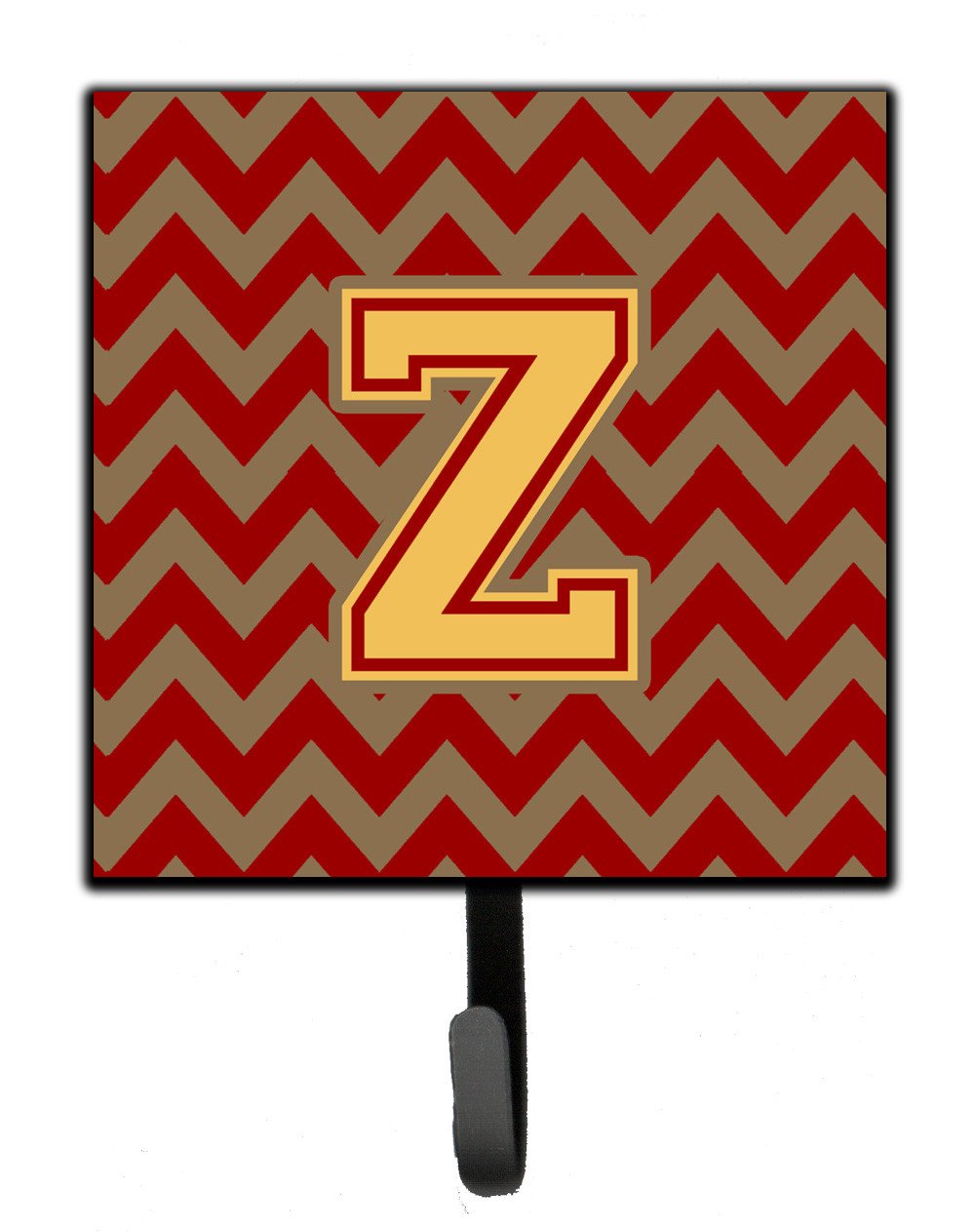 Letter Z Chevron Garnet and Gold  Leash or Key Holder CJ1048-ZSH4 by Caroline's Treasures