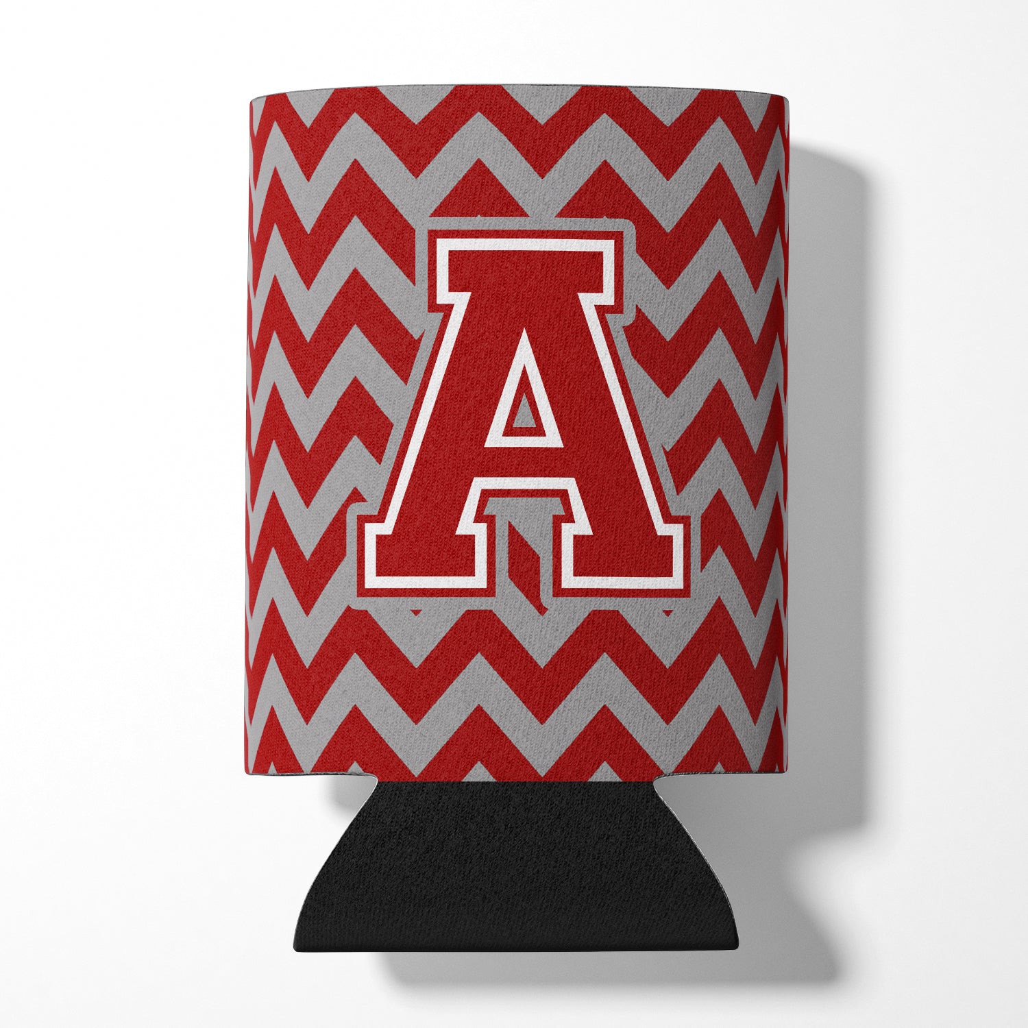 Letter A Chevron Maroon and White Can or Bottle Hugger CJ1049-ACC.